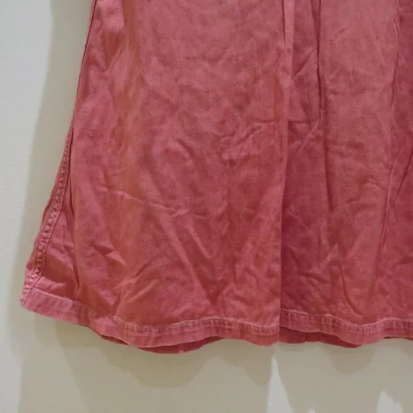 45RPM STUDIO 45R Vintage Washed Red Denim Maxi Dress Minimalist Made in Japan - Picture 11 of 15